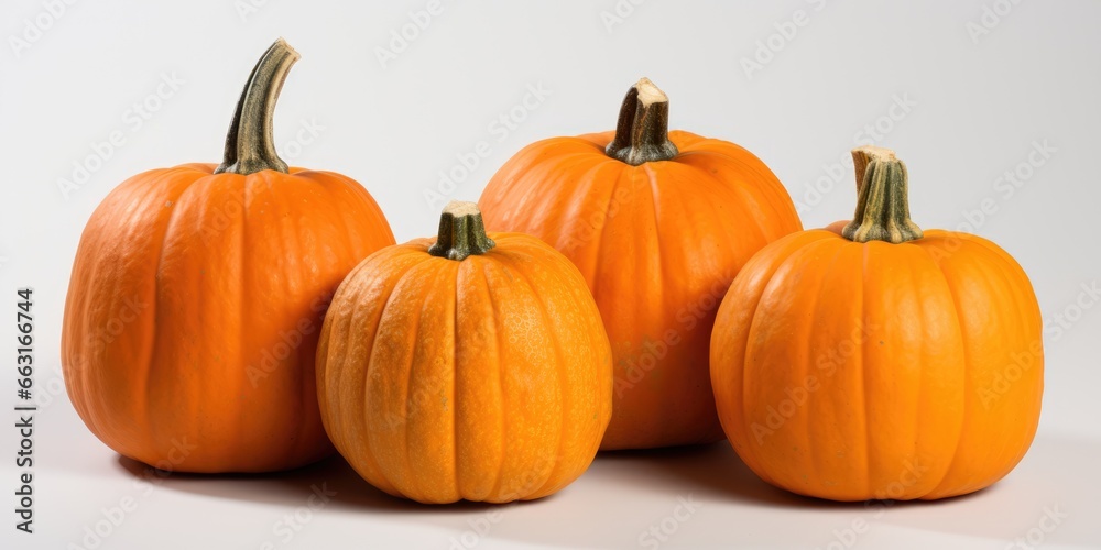Isolated pumpkins on white background, AI Generative Isolated pumpkins on white background, AI Generative
