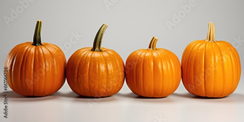 Isolated pumpkins on white background, AI Generative