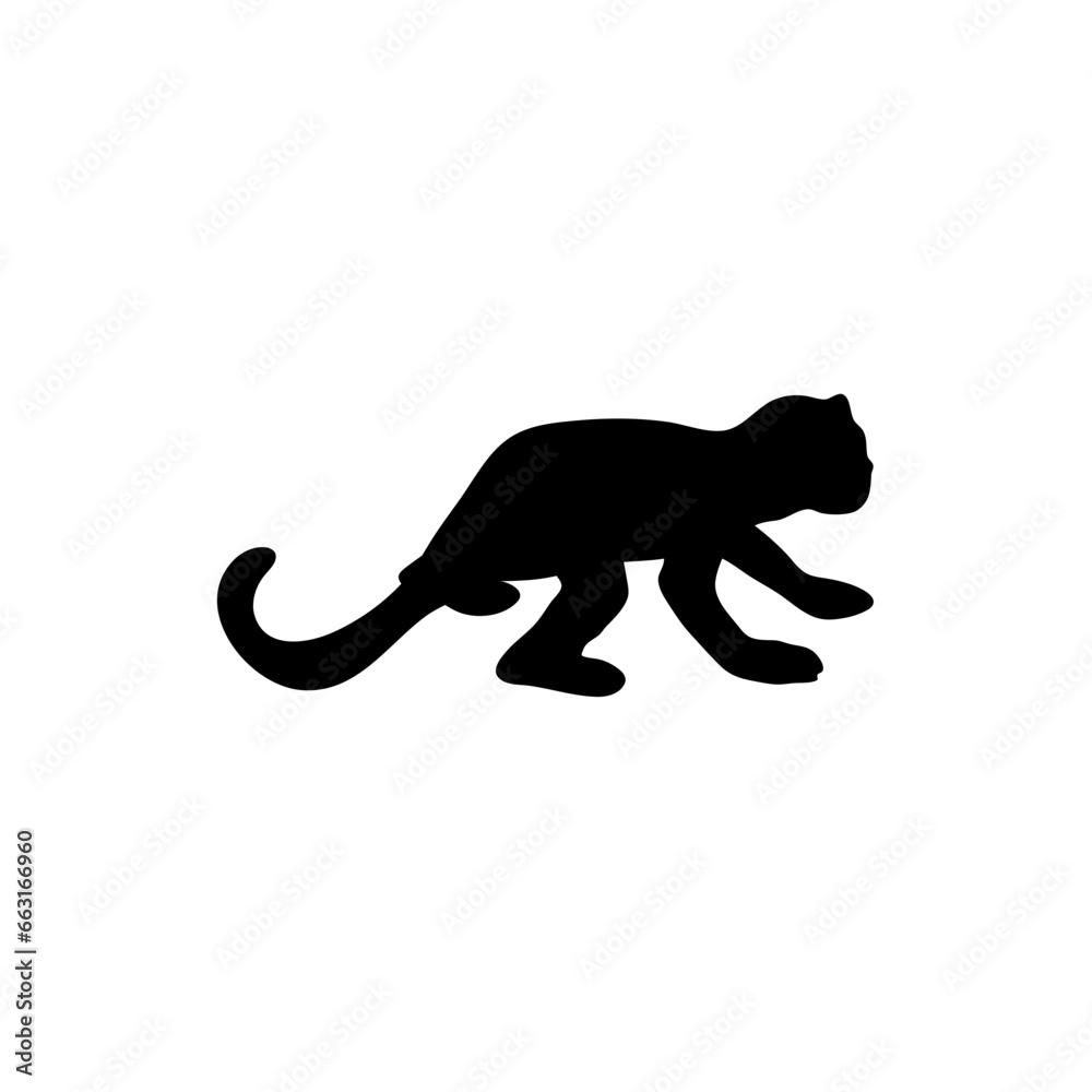 Flat Monkey Silhouettes. Vector Illustration.