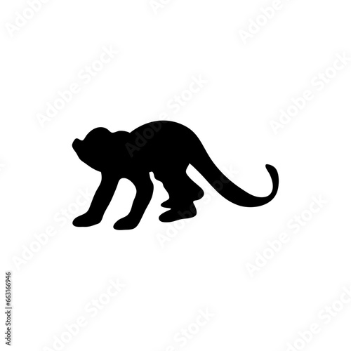 Flat Monkey Silhouettes. Vector Illustration.