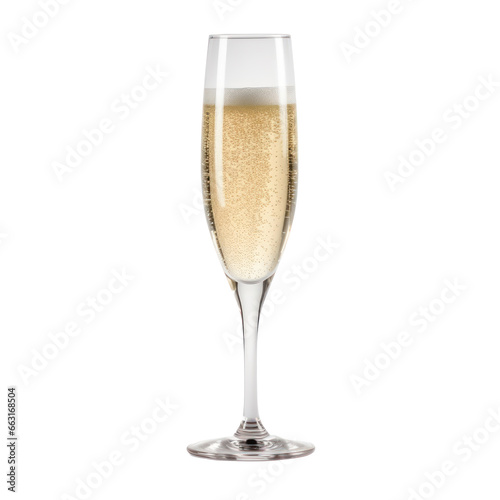 Glass of champagne,champagne flute for party isolated on transparent background,transparency 