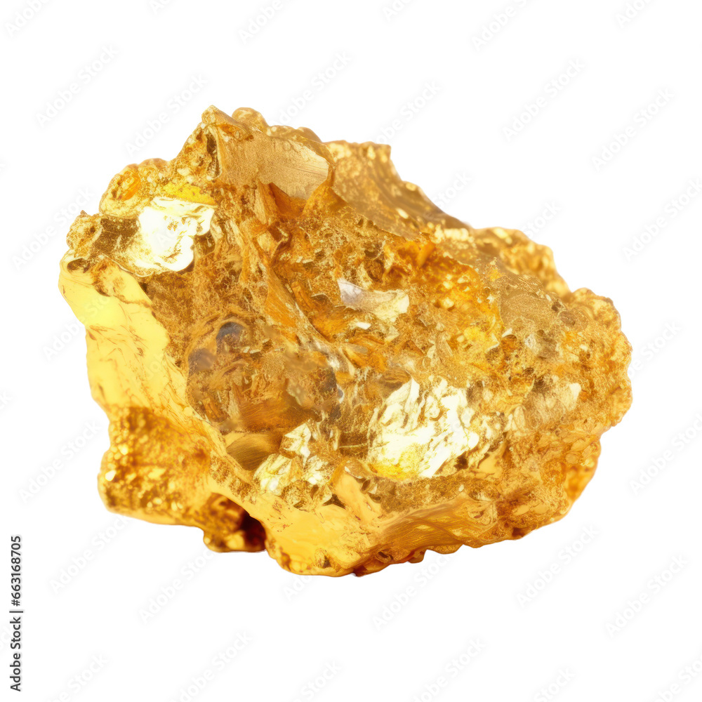 Chunk Of Gold isolated on transparent background,transparency 