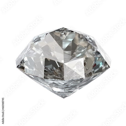 Diamond isolated on transparent background transparency 3d style 