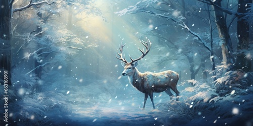 Christmas winter deer. © Coosh448