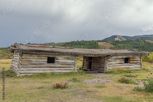 Frontal view of the Cunningham Cabin in the Grand Teton National Park photo