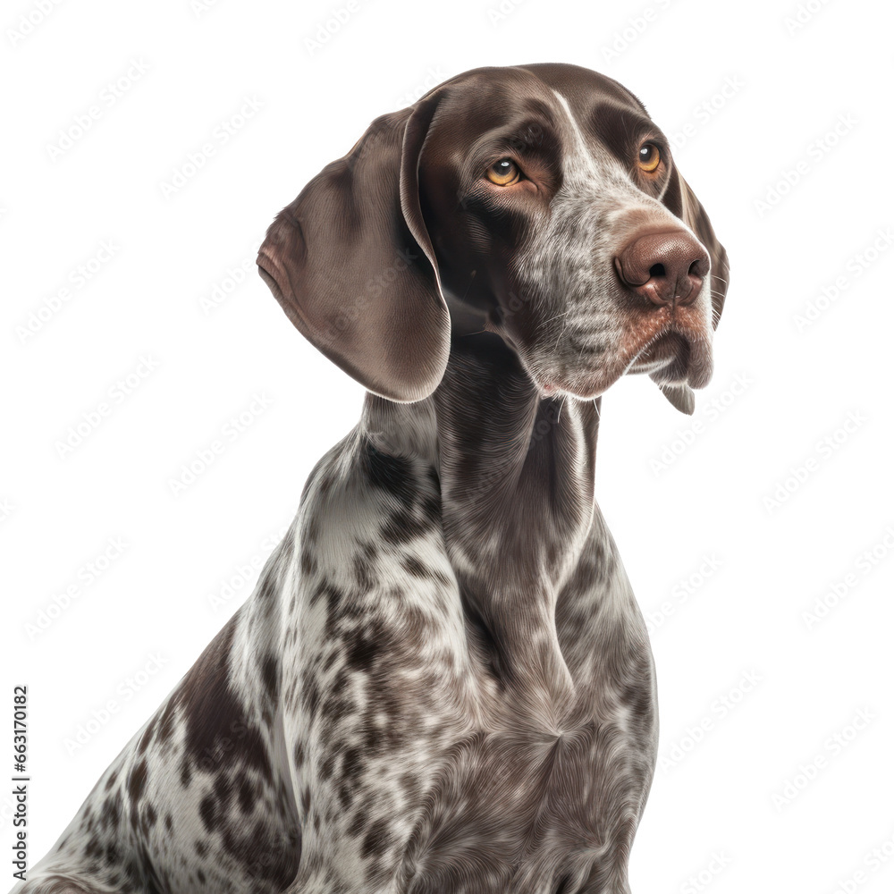 German Shorthaired Pointer dog,big dog isolated on transparent background,transparency 