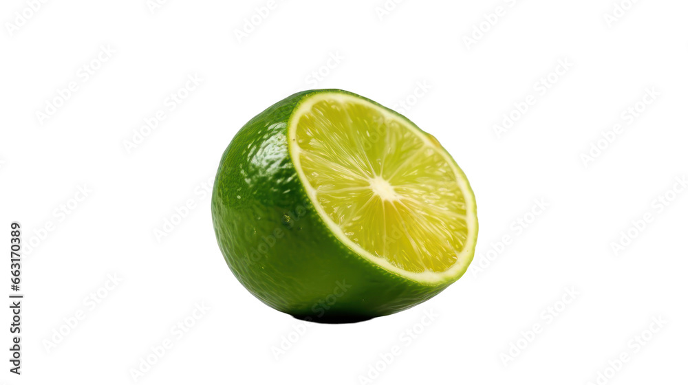 lime isolated on transparent background,transparency 