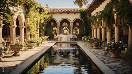 The enchanting courtyard at marriage venue. photo