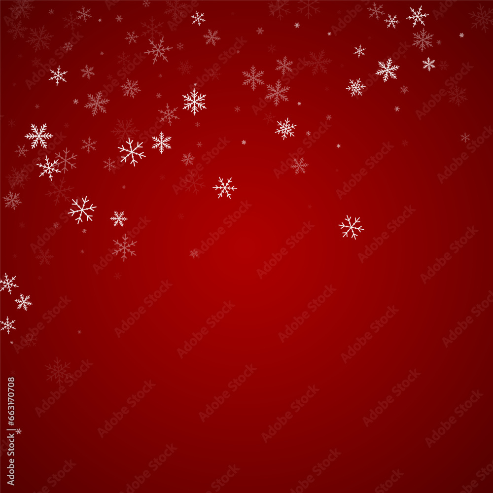 Falling snowflakes christmas background. Subtle