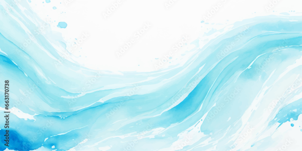 abstract soft blue and white abstract water color ocean wave texture background. Banner Graphic Resource as background for ocean wave and water wave abstract graphics - obrazy, fototapety, plakaty 