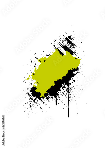 Color ink drawing abstract dirty blot. Artistic design place for your text, quote, information, company name.