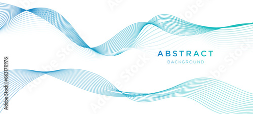 Vector 3d echo audio wavefrom spectrum. Abstract music waves oscillation graph. Futuristic sound wave visualization. Blue flowing wave line impulse pattern on white. Synthetic music technology sample.