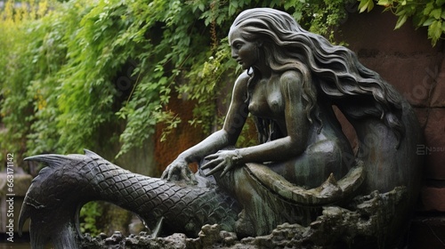 mermaid statue. 