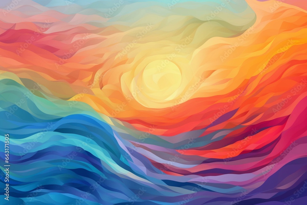 Abstract sunrise: anticipated transgender rebirth in colorful rainbow background - 4. Generative AI - obrazy, fototapety, plakaty 