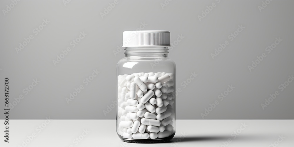 White pill bottle isolated on transparent or white background. mockup - obrazy, fototapety, plakaty 