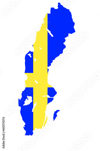 map of sweden with flag colors