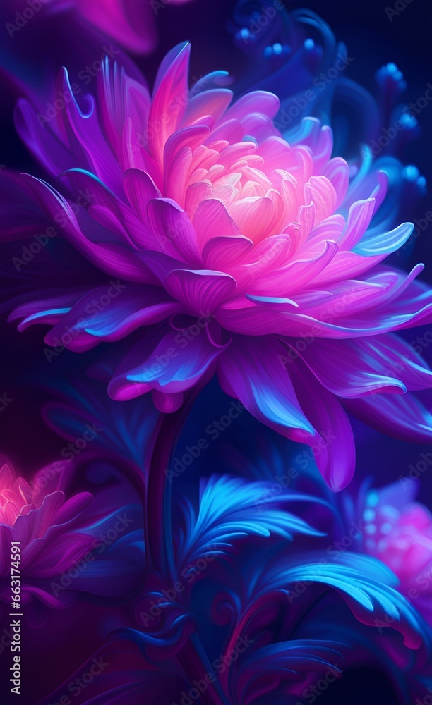 background with purple flower