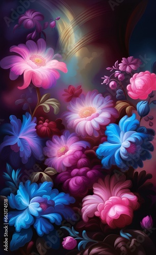 abstract background with flowers