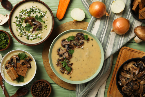 Mushroom cream soup, concept of tasty and delicious food