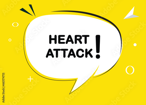 Heart attack speech bubble text. Hi There on bright color for Sticker, Banner and Poster. vector illustration.