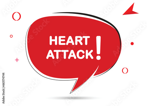 Heart attack speech bubble text. Hi There on bright color for Sticker  Banner and Poster. vector illustration.