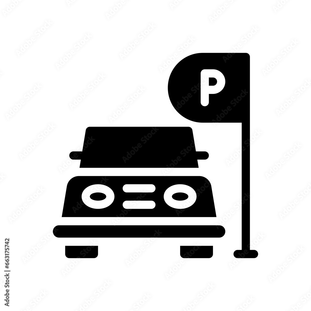 Fototapeta premium parking glyph icon