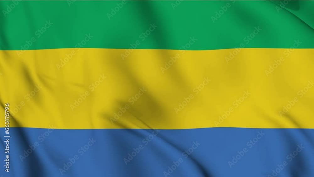 Gabon Waving Flag Realistic Animation Video Gabon Waving Flag Realistic Animation Video