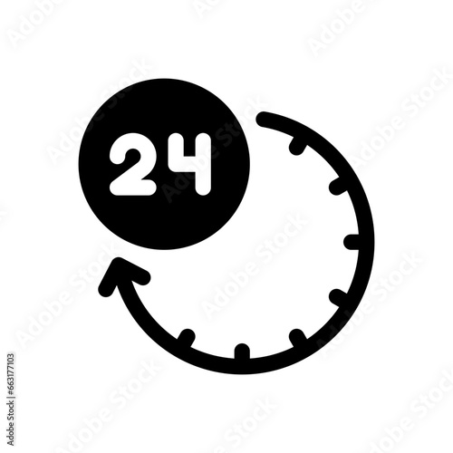 24 hours glyph icon