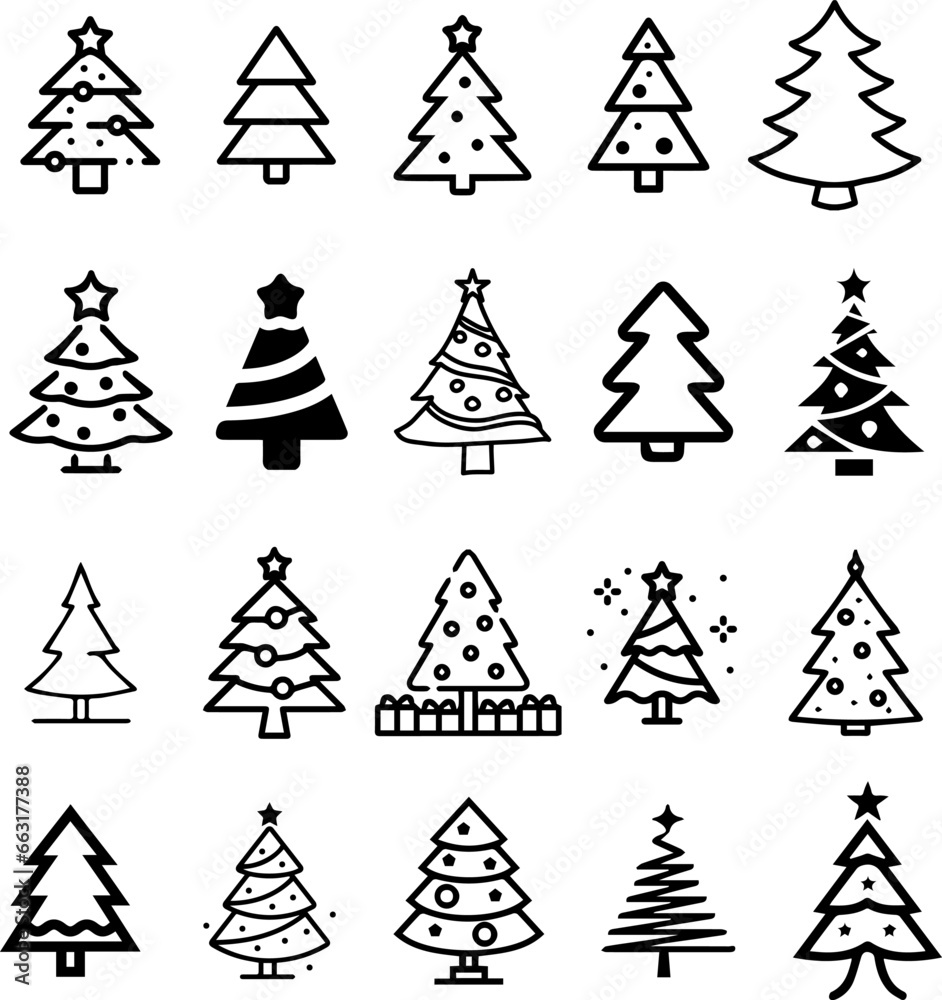 Obraz premium christmas pine tree icon for templates.