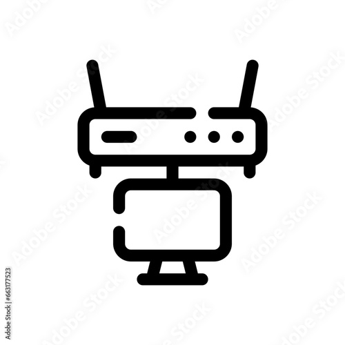 wifi router line icon