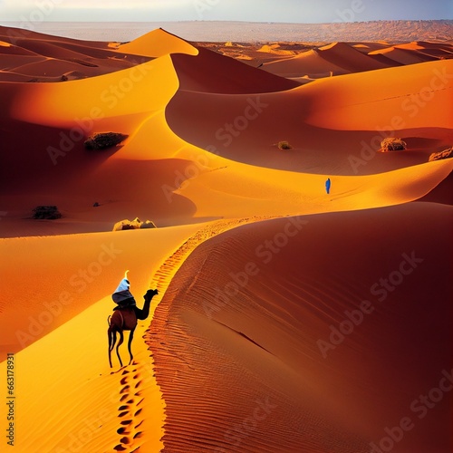 camel in the dunes