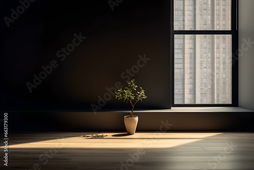 Minimalistischer Dunkler Raum als Leinwand für Architektonische Kreativität