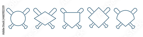 Baseball Home Plate Vector Icon. Vector Template Design. Silhouette. Playing. Home base. Sport.