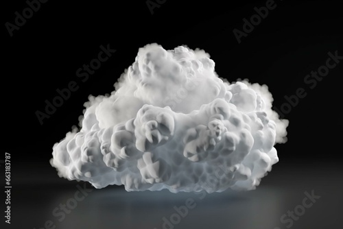 3D render of a lifelike white cloud on a clear background. Generative AI