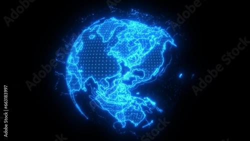 Wallpaper Mural The earth in space, The earth rotating, Global communication, Network technology, 4k Resolution. Torontodigital.ca