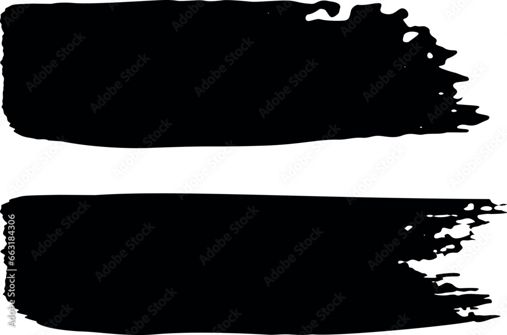 Fototapeta premium BLACK Brush strokes . Ink painting. Set collection. Vector artwork. Black vectors. ILLUSTRATION