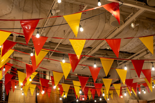 red and yellow banners photo