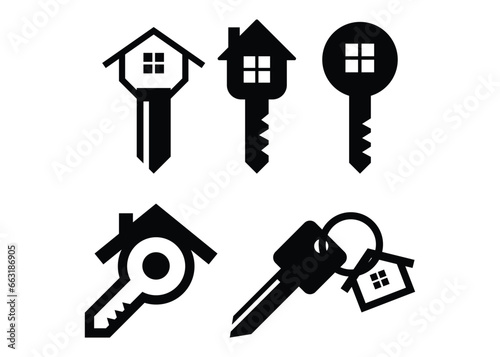 House key real estate icon design template