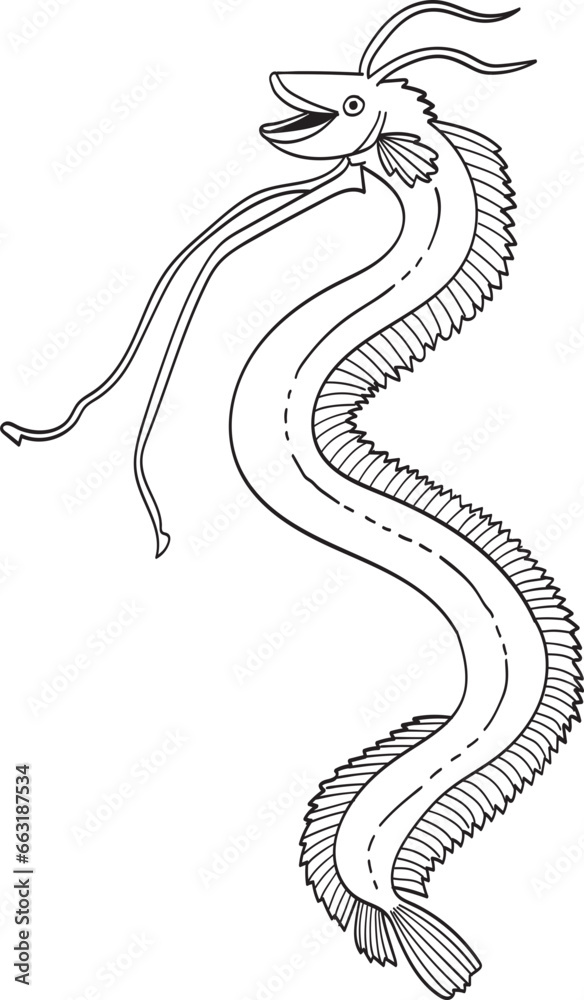 Fototapeta premium Oarfish illustration.
