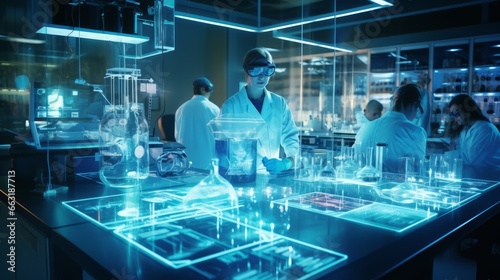 Photo of scientists collaborating in a laboratory