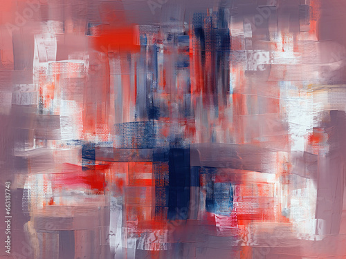 Fototapeta Naklejka Na Ścianę i Meble -  Oil painting on canvas, artistic texture with purple and red accents, abstract painting