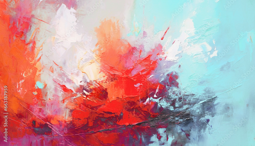 Abstract oil painting, colorful vibrant color brush strokes background, wallpaper, paint texture, bold art, expressive artwork, fine realistic detail, modern style, evoking vibrant emotions, feelings