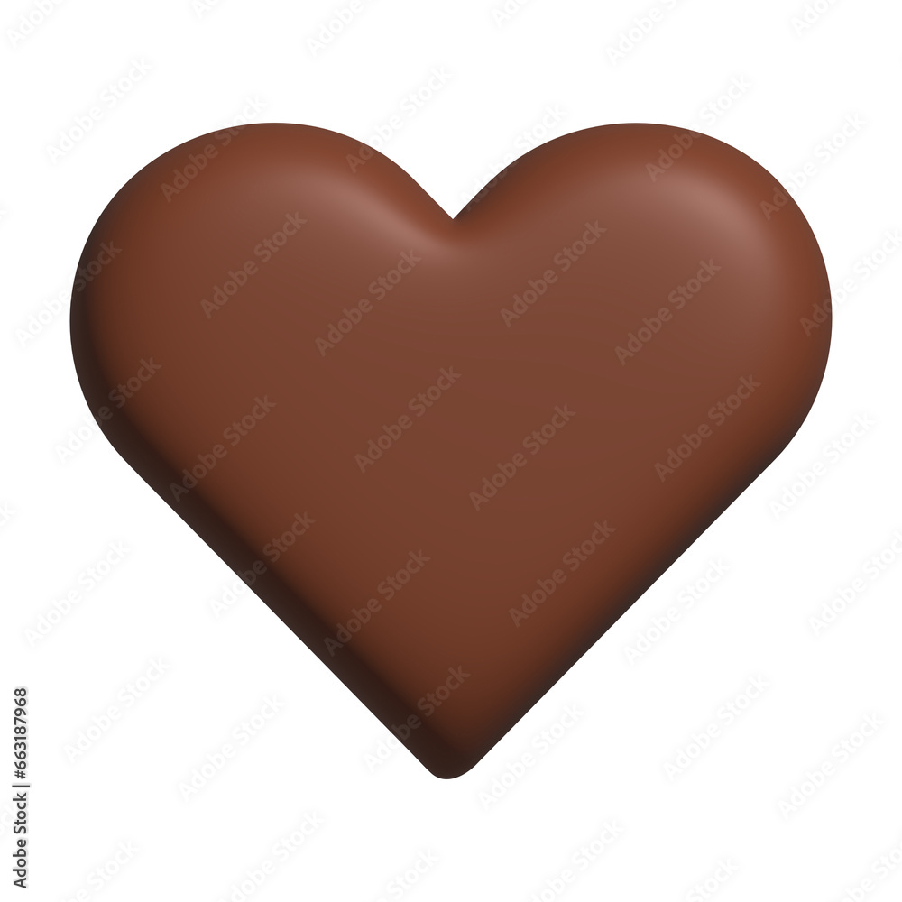 Heart shape chocolate 3d romantic symbol element for valentine decoration Heart shape chocolate 3d romantic symbol element for valentine decoration
