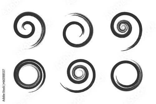 Set of Spiral Design Elements. Abstract Swirl Icons.