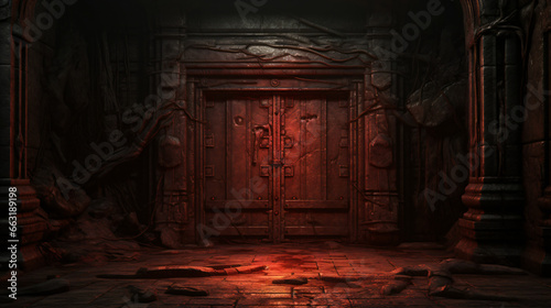 Old scary big door dungeon