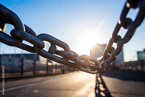 a chain link reconnecting under daylight photo