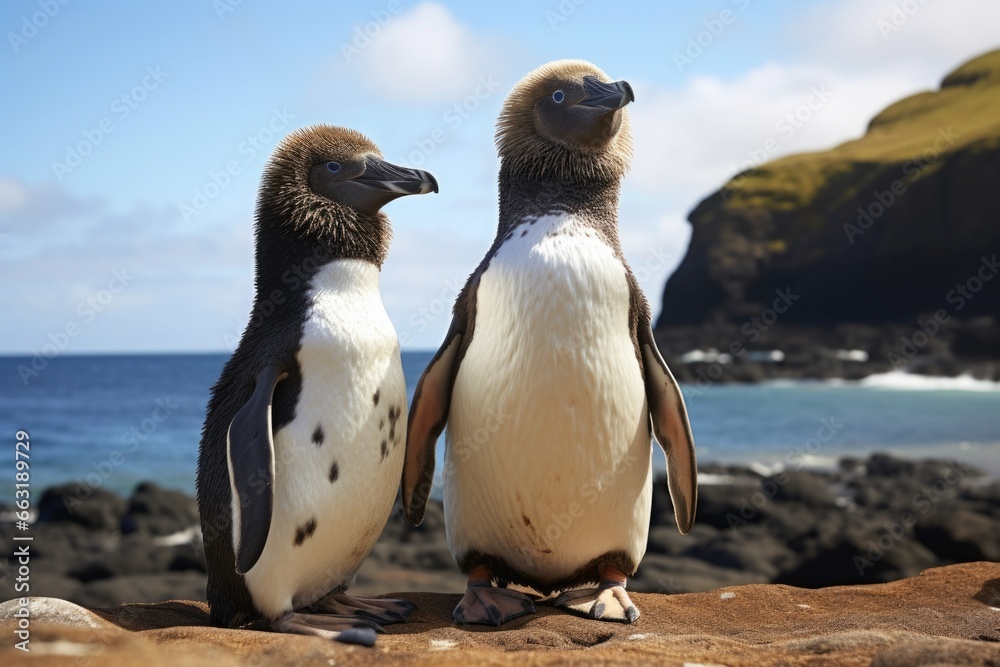 Obraz premium pair of penguins standing side by side