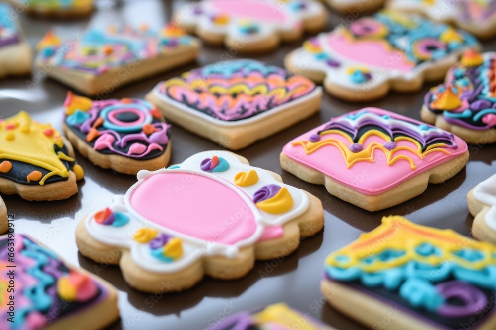 purim-themed cookies decorated with icing purim-themed cookies decorated with icing