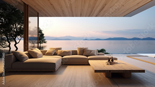 Perspective of modern scandinavian living room © Little