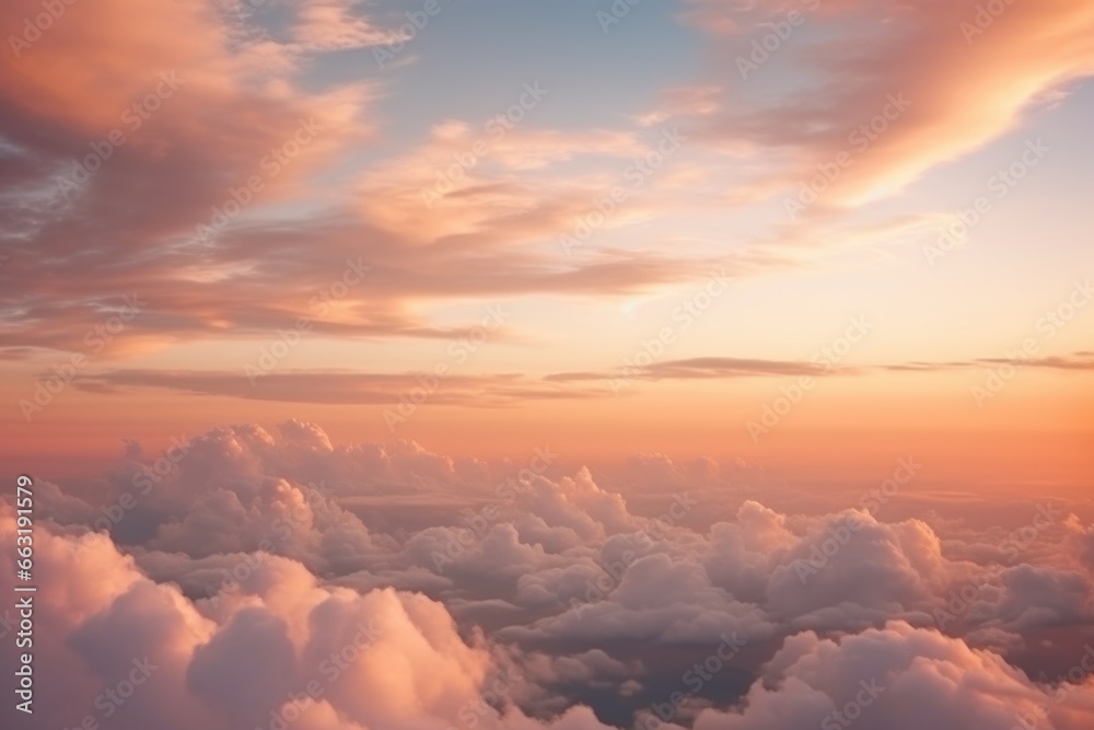 dense clouds in various soft tones during the sunrise